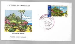 Archipel Des Comores  Fdc 25 Mai 1975  Ile Moheli - Covers & Documents