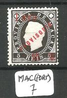 MAC (PORT) Mun 60 YT 60a (*) - Unused Stamps