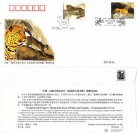 PFN2005-7 China 2005-23 Leopard & Cougar 2V  Joint Canada Commemorative Cover - Enveloppes