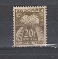 ANDORRE   Taxe  1943  N° 31  Neuf X - Unused Stamps