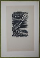 Ex-libris Illustré Hongrie XXème - RITVA RISTOLAINEN - Gravure Sur Bois Par Menyhàrt - Bookplates