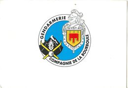 GENDARMERIE Cie. LA BOURBOULE (PUY DE DÔME)  - GENDARME - CARTE DOUBLE COUPON INVITATION  "SAINTE GENEVIEVE" - Police - Gendarmerie