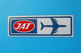 JAT - YUGOSLAV AIRLINES ... Vintage Official Sticker * National Airways * Plane * Avion * No. 1 - Pegatinas