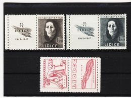 ECK552 TSCHECHOSLOWAKEI CSSR 1947 MICHL 518/20 Mit ZIERFELDER Postfrisch  SIEHE  ABBILDUNG - Unused Stamps