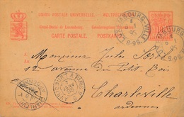Entier Postal Luxembourg Ville Ambulant Avincourt A Paris Pour Charleville - Postwaardestukken