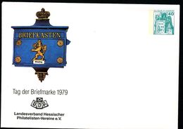 Bund PU110 C1/006 Privat-Umschlag BRIEFKASTEN HESSEN 1865 LV Hessen 1979 - Enveloppes Privées - Neuves