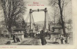 TORINO PONTE DI FERRO MARIA TERESA 1900 ANIMATA - Ponts