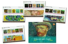 Nederland  Vincent V Gogh Painting  Set Of 4 Sheetlets  International  In Special Folder   Postfris/mnh/neuf - Neufs