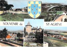 07 - SAINT AGREVE : Multivues ... Souvenir De ... CPSM Dentelée Colorisée Grand Format écrite 1961 - Ardèche - Saint Agrève