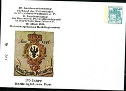 Bund PU110 D2/024 Privat-Umschlag PREUSSISCHES POSTHAUSCHILD Recklinghausen 1979 - Privé Briefomslagen - Ongebruikt
