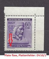 Bohemia & Moravia Böhmen Und Mähren 1943 MNH ** Mi 114 Sc B15 Karel IV. Winter Relief. Winterhilfswerk. Plate Flaw DV10. - Ungebraucht