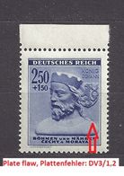 Bohemia & Moravia Böhmen Und Mähren 1943 MNH ** Mi 116 Sc B17 Jan Lucembursky. Winter Relief. Plate Flaw DV3/1,2. - Ongebruikt