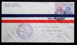 CHINA CHINE CINA  1937.4.29 FIRST FLIGHT HONGKONG-MANILA COVER  FROM -MACAO-HONGKONG - 1941-45 Japanisch Besetzung