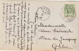 AMBULANT / TREINPOST / BAHNPOST : PK PZ (B) "QUEIVRAIN - MONS (BERGEN) - FEIGNIES  / 9 - 11  5.IV.1912" (1912 Kopstaand) - Ambulants