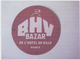 PLAQUE EMAILLEE  BHV  Bazar De L'hotel De Ville Paris (diam.27 Cm) - Enameled Signs (after1960)