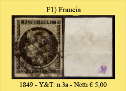 Francia-F00001 - 1849 - Y&T: N.3a (o) Senza Difetti Occulti. - 1849-1850 Ceres