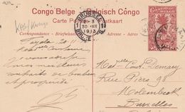 Congo Belge Entier Postal Illustré Pour La Belgique 1913 - Lettres & Documents