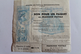 BON DE TRANSPORT POSTE MARINE NATIONALE SERVICE A LA MER - Franchise Militaire (timbres)