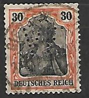 PER316 - GERMANIA- PERFIN N.72 - 30 P. - LEGGENDA DEUTSCHES REICH - CATALOGO UNIFICATO - Gebraucht