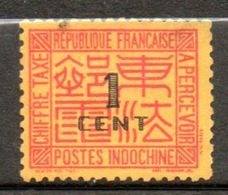 INDOCHINE Taxe1c Rose Jaune 1931-41 N° 60 - Timbres-taxe