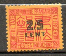 INDOCHINE Taxe  2/5c Rose Jaune 1931-41 N° 58 - Strafport