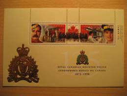 CANADA 1998 Royal Canadian Mounted Police Polizei Policia Gendarmerie Polizia Unhinged ** Block Helicopter Horse - Police - Gendarmerie