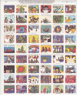 54 VIGNETTES USA - Christmas Seal Greetings From The Children Of America 1980 American Lung Association - Hojas Completas