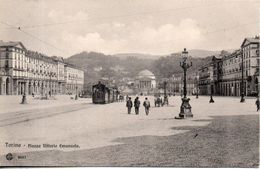 Italie. Torino. Piazza Vittorio Emanuele - Transports