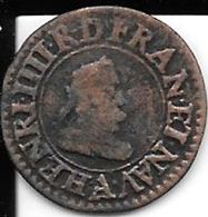 DENIER TOURNOIS DE HENRI IIII 1607 A TTB - 1589-1610 Henry IV The Great