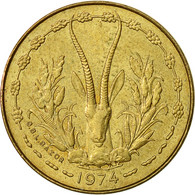 West African States, 5 Francs, 1974, TTB+, Aluminum-Nickel-Bronze, KM:2a - Côte-d'Ivoire