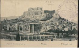 GRECE Cachet Violet CONSULAT DE FRANCE A ATHENES ET LE PIREE 1923  .. ..G - Marcophilie - EMA (Empreintes Machines)