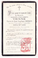 DP Auguste Jean J. Vienne ° 1814 † Tourcoing FR Nord 1886 X Angélique Herbaux - Devotieprenten