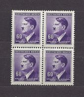 Bohemia & Moravia Böhmen Und Mähren 1942 MNH ** Mi 93 Sc 66 Hitler. Viererblock. Block Of Four. - Unused Stamps