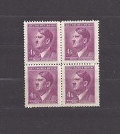 Bohemia & Moravia Böhmen Und Mähren 1942 MNH ** Mi 103 Sc 76 Hitler. Viererblock. Block Of Four. - Unused Stamps