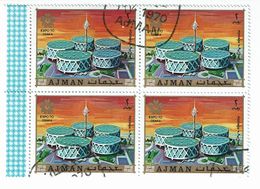 Ajman , 1970 , Expo 70 , Osaka , Japan ,  4 Stamps Block - 1970 – Osaka (Japan)