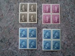 Canada 1950 # O17 - O18 - O20  Overprint Mint 4 Block - Sobrecargados