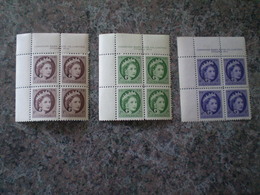 Canada 1955 #  O40 - O41 - O43 Overprint Mint 3 Block - Sovraccarichi