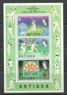 ANTIGUA Rising Sun Cricket Club 50th Ann.  Souvenir Sheet  UM - MNH - 1960-1981 Autonomia Interna