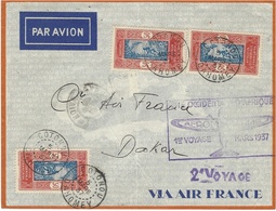 5-3-1937 - Env.AEROMARITIME 2è Votage  De COTONOU (Dahomey ) Escale De DAKAR - - Storia Postale