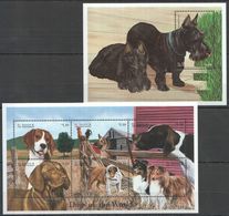 D801 ST.VINCENT AND THE GRENADINES ANIMAL DOGS 1KB+1BL MNH - Cani