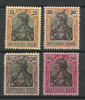 Germany Deutsches Reich 1905/16 Michel 88 - 89 & 91 & 93 * Germania - Unused Stamps