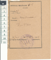 JOUE LES TOURS, Indre Et Loire, 1916 - Hôpital Temporaire N°5 - Reçu De Viande De Porc - WW1 - 1914-18