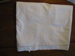 187 - Drap Brodé De Jours échelle Et Monogrammé MB - Draps/Couvre-lits