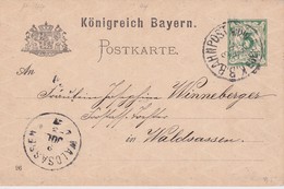 BAVIERE 1897 ENTIER POSTAL DE SCHIRNDING  CARTE AVEC CACHET FERROVIAIRE - Andere & Zonder Classificatie