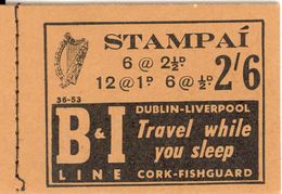 IRELAND, Booklet 9, 1953, 2/6, Nr 36-53 - Carnets