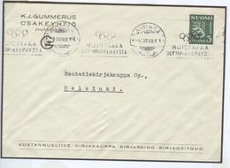 FINLAND Cover With Olympic Machine Cancel Jyvaskyla In Finnish To Collect Money For The Olympic Games - Summer 1952: Helsinki