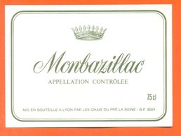 étiquette De Vin De Monbazillac Les Chais Du Pré La Reine à Lyon - 75 Cl - Monbazillac