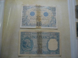 LOT 2 BILLETS FRANCE 20 FRANCS BLEU 1906 Et 20 FRANCS BAYARD 1917 Avec Scotch Au Centre Donc Abimés Mais Assez Rare ! - 20 F 1916-1919 ''Bayard''