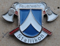 Delcampe - SAPEURS POMPIERS - STALLIKON - HACHES - SCHWEIZ - SUISSE - FEUERWEHR - FIREFIGHTER SWISS -   (BLEU) - Pompiers