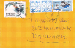 Sweden NÄSSJÖ 2003 'Petite' Cover Brief HUMLEBÆK Denmark 'Karlsson På Taket' Bird Vogel Oiseau Joint Issue Sweden-China - Covers & Documents